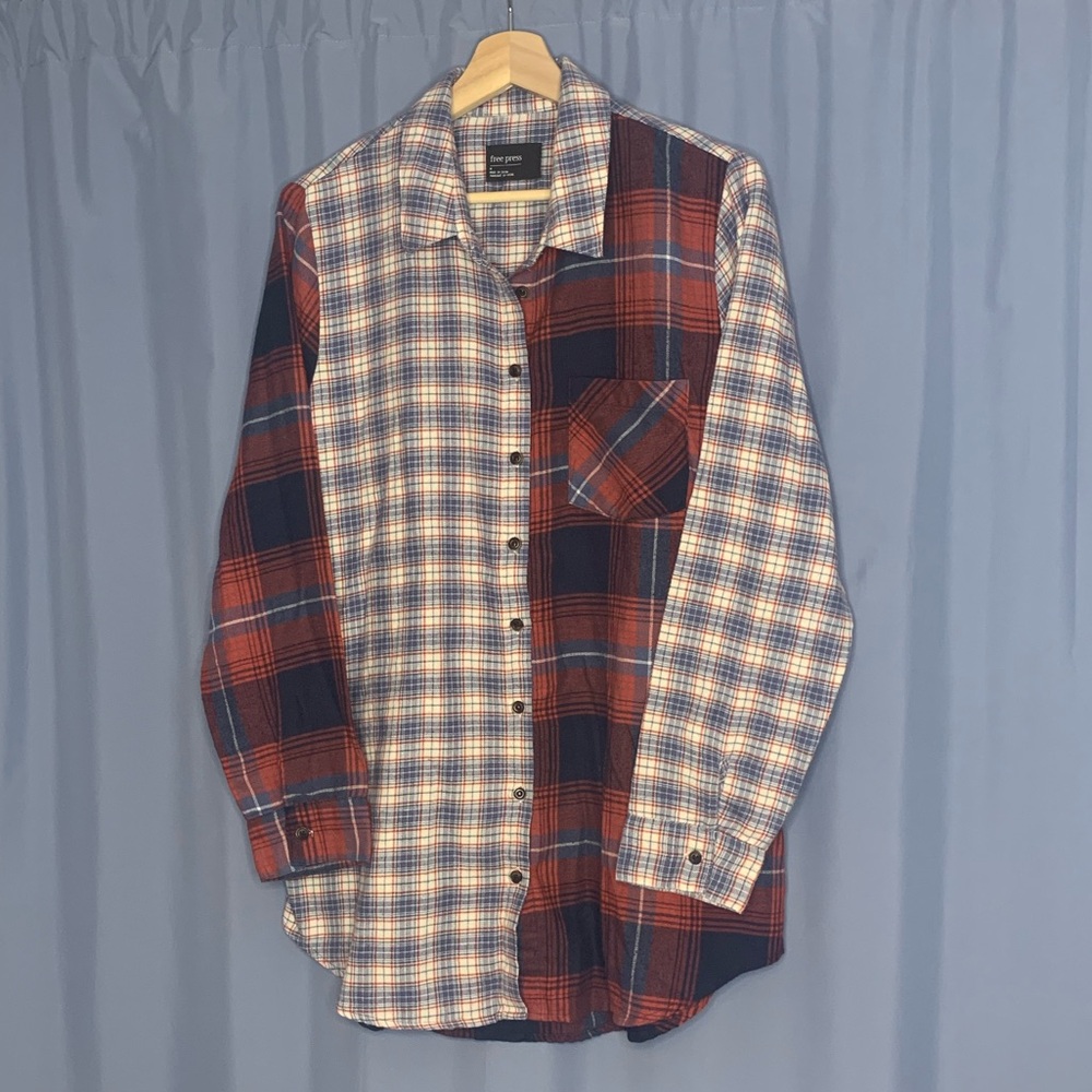 Free Press Plaid Patchwork Shirt
